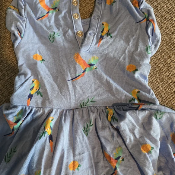Kyte Baby Twirl Bodysuit Dress In Macaw - 0-3mo - Picture 5 of 7